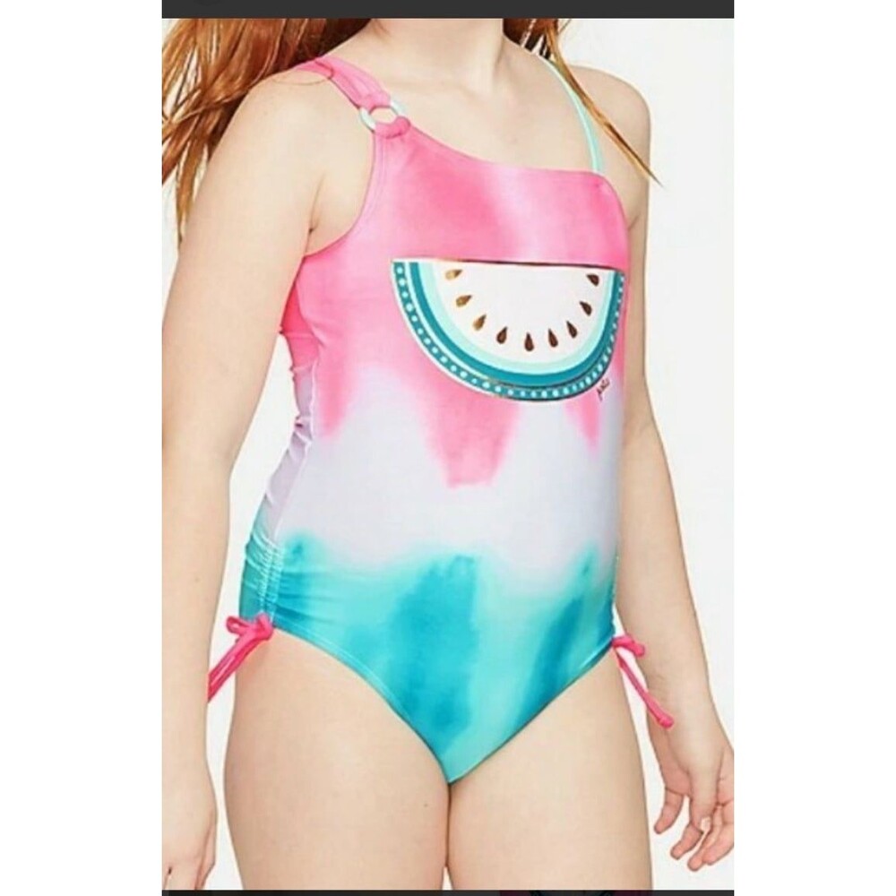 Lot of six swimsuits Justice  Wonder Nation & Almost Famous cover-up 10-12 years